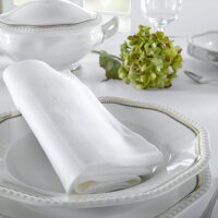 Tischwäsche Vollzwirn Damast Atlaskante Serviette 40 x 40 cm weiß