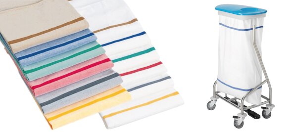 PFLEGE POINT® Wäschetransportsack mit Knebelverschluss (12,5 kg) weiß/rot